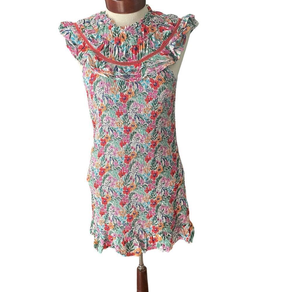 Lost & Wander Floral Smocked Dress Size Medium All Summer Long Mini Dress